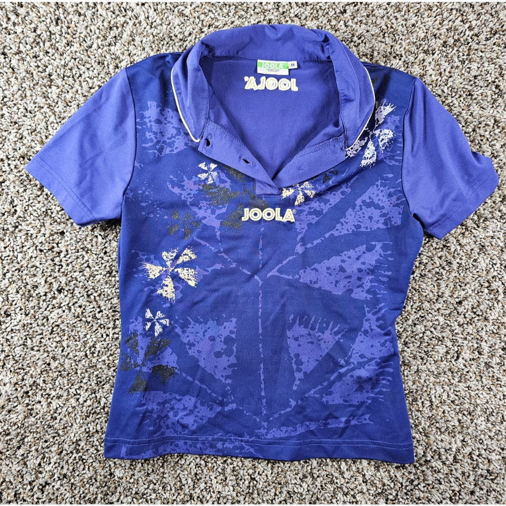 Joola USA Table Tennis Jersey Polo Shirt Kids Sz M Purple White